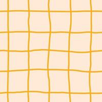 Yellow Grid Hand Drawn Seamless Pattern vector