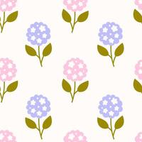 Hydrangea Hand drawn Seamless Pattern vector
