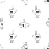 Robot Hand Gestures Seamless Pattern vector