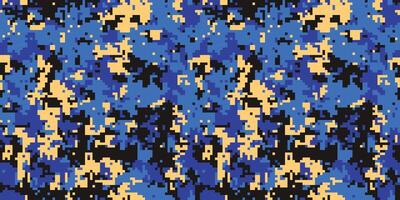 Abstract digital camouflage pattern in shades of blue, black, and beige. Perfect for backgrounds, textiles, or modern design projects. vector