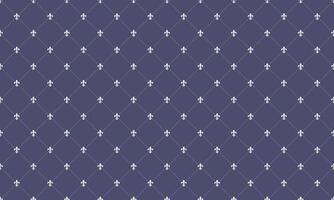 Elegant fleurdelis pattern on a deep blue background. Perfect for website backgrounds, invitations, or textile designs. This sophisticated, repeating design evokes luxury and tradition. vector