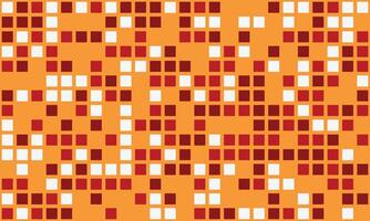 Abstract mosaic pattern of red and white squares on an orange background. Ideal for website banners, tech presentations, or modern design projects. vector