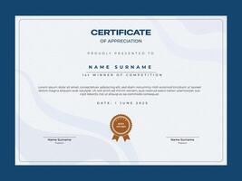 Simple certificate of appreciation design template for business, diploma, graduation. vector