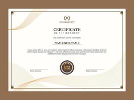 Clean and simple certificate of achievement template for company, diploma, graduate, college, university. vector