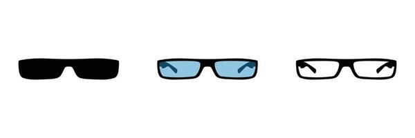 Illustration of wrap around rectangle sunglasses type in various style vector