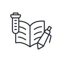 lab analysis line icons vector