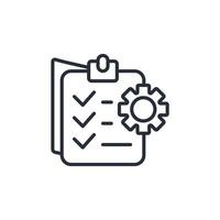 task management line icons vector