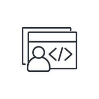 web developer line icons vector