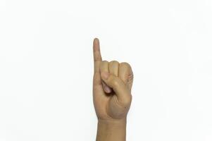 letter I of American hand sign language. photo