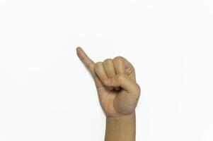 letter J of American hand sign language. photo
