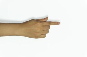 letter G of American hand sign language isolated on white background photo