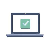 Laptop Screen Showing Task Completion vector