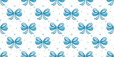 Seamless pattern with soft blue tied bows vector
