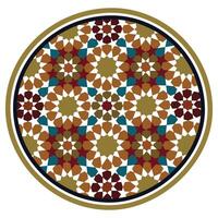 Colorful islamic pattern on white background Geometric Arabic design element pattern vector