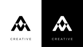 creative a initial letter logo icon design with triangle shape vector