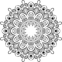 Decorative Round Mandala in Black and White vector