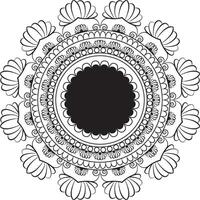 Simple Mandala Circle in Monochrome vector