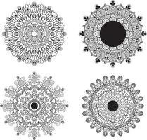 Decorative Mandala Border in Grayscale vector