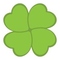 Four leaf clover symbol icon shape, illustration of green four leaf cloverleaf, isolated on white background vector