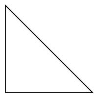 Right triangle shape, black and white silhouette illustration isolated on white background vector