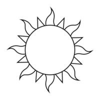 sun, black and white illustration isolated on white background vector