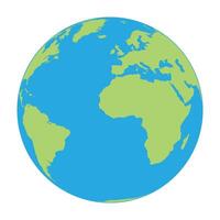 Earth globe world map with continents on planet Earth, illustration on white background vector