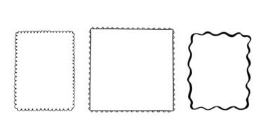 Doodle frame border set with abstract shapes, hand drawn decoration, scribble shape, simple template vector