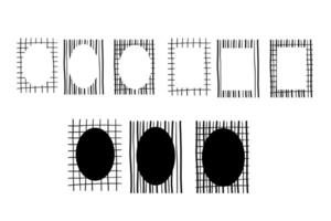 Abstract scribble frame set, hand drawn decorative borders vector