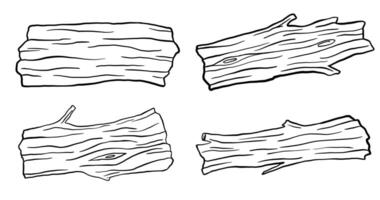 Dry tree sketch, set of illustrations isolated on white background. Hand drawn wood trunk vector