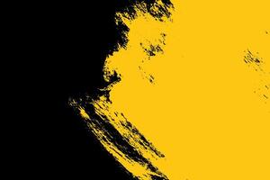 Grunge black and yellow paint smudge background. Messy brush stroke textured banner template with space for text for poster, ads, website, presentations. vector