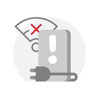 No internet connection on smartphone illustration. Concept of offline mode, lost connection, or network error. Flat design, isolated on white background. for app UI, web, and tech related content vector