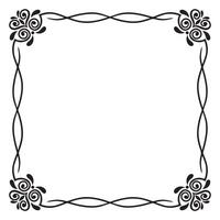 Border frame art simple line corner calligraphic vector
