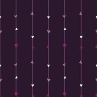 Colorful hearts cascade against a rich dark backdrop creating an enchanting seamless design vector