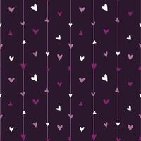 Background of hanging hearts in various shades creating a whimsical and romantic atmosphere vector