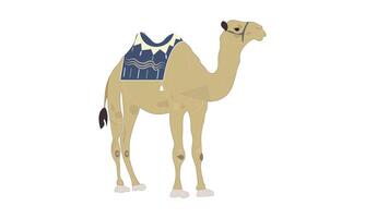 Camel with Saddle Illustration on a white background vector