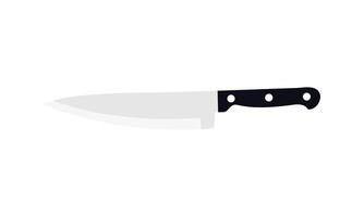 A sharp chef knife on white background, sharp kitchen cutting knife, professional knife vector
