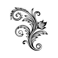 Elegant black and white floral flourish design suitable for various decorative applications vector