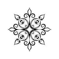 Elegant black and white ornamental design isolated on a pure white background for graphics vector