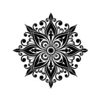 Elegant black and white floral ornament decorative design for various creative applications vector