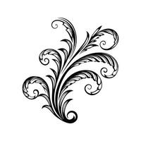 Elegant black and white decorative floral swirl design suitable for various creative projects vector