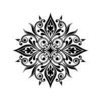 Elegant symmetrical black floral design perfect for decorative art and design projects. vector