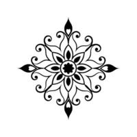 Elegant symmetrical floral design pattern in black and white suitable for decorative use vector