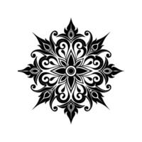 Exquisite black and white ornamental decorative floral pattern design on clean white background vector