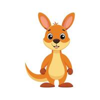 A friendly smiling cartoon kangaroo isolated on white background ready for fun and playtime vector