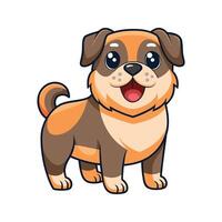 Adorable cartoon dog with a happy expression in a standing pose on a white background vector