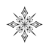 Elegant geometric snowflake design in black and white perfect for winter festive celebrations vector