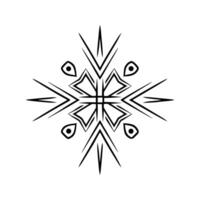 Abstract black and white geometric snowflake illustration design suitable for various creative projects vector
