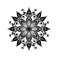 Intricate black and white floral mandala design isolated on a clean white background vector