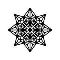 Geometric eight pointed star design in black and white suitable for decorative use vector