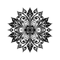 Elegant symmetrical black and white decorative floral mandala design for background and patterns vector